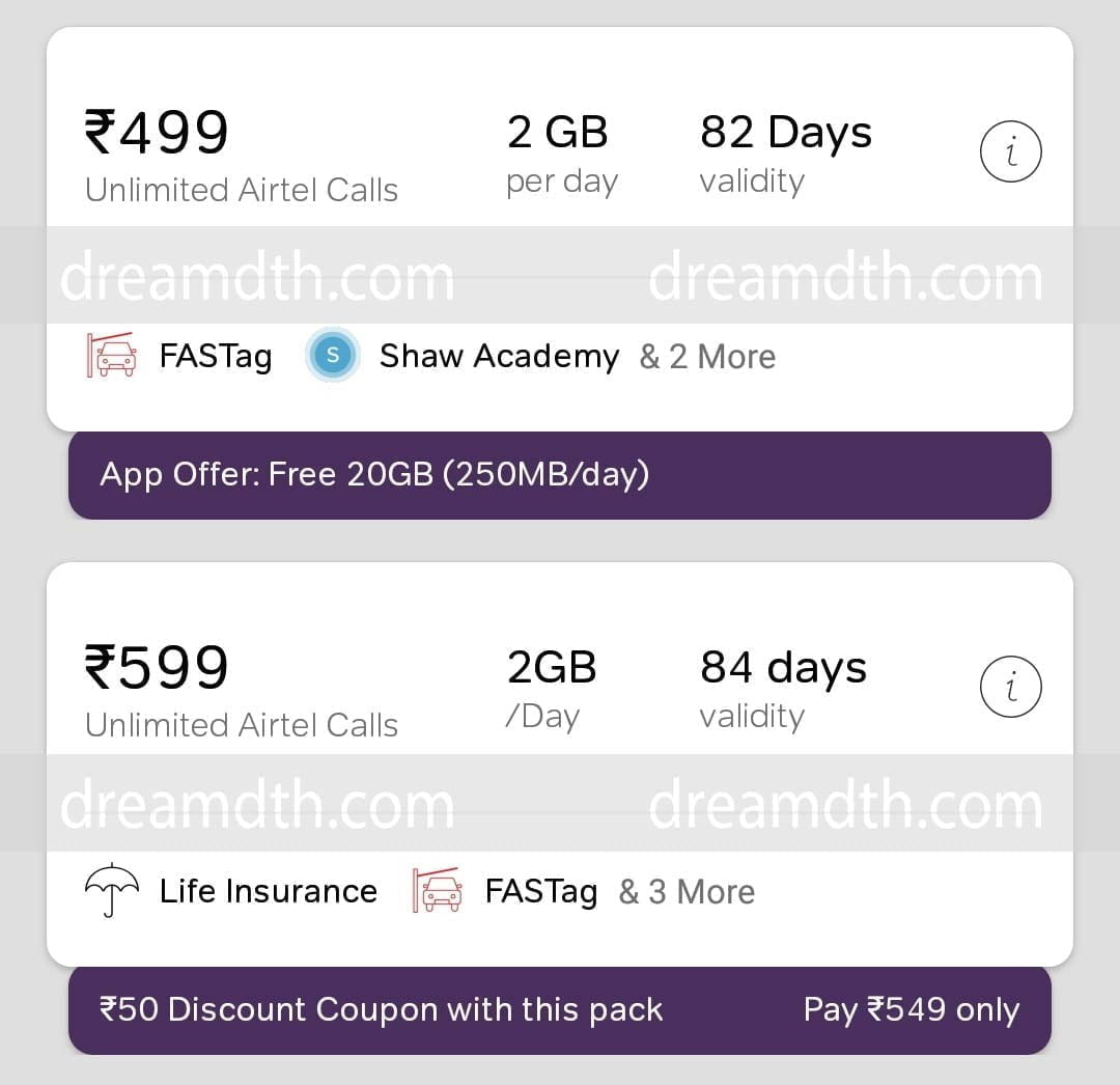 Airtel new prepaid plans at Rs 499 and Rs 599 without off-net calls available for select customers