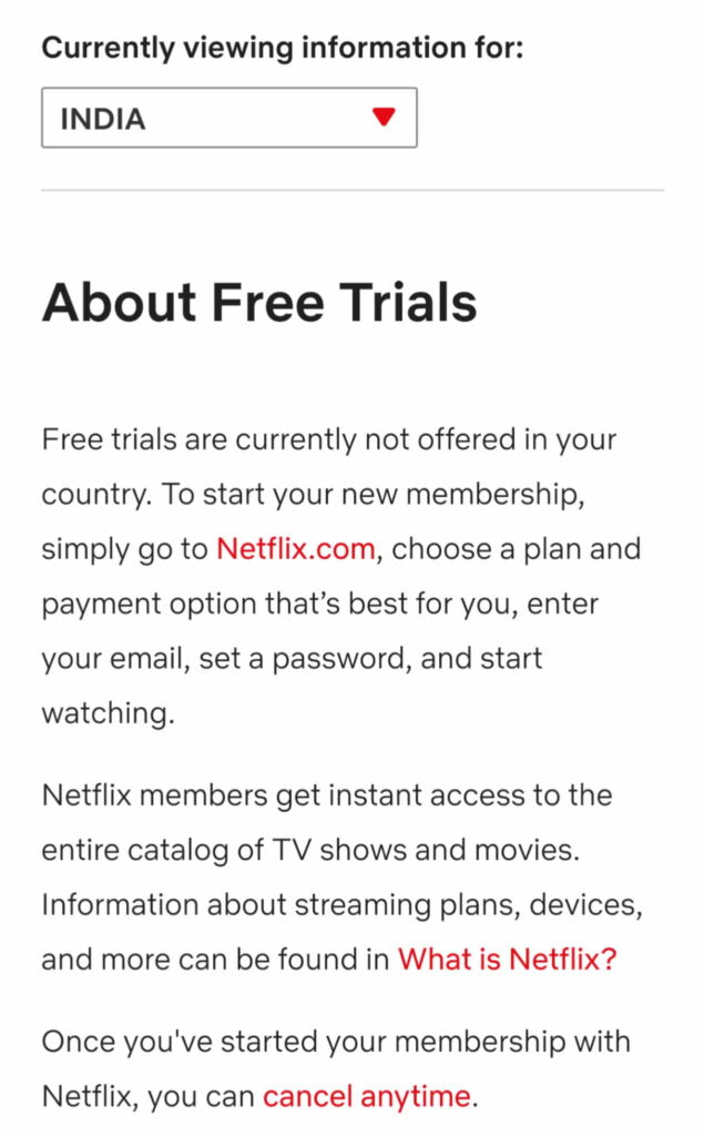 Netflix India ends 30 day Free Trial service from 3 December1