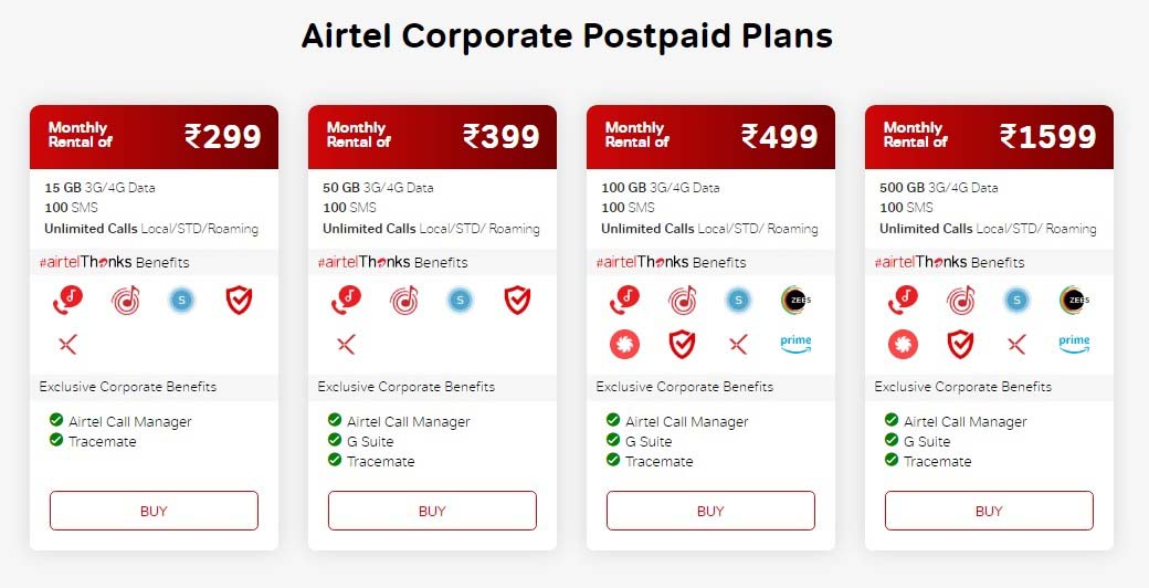 Airtel Corporate Postpaid plan starts at Rs. 299; G Suite bundled plan