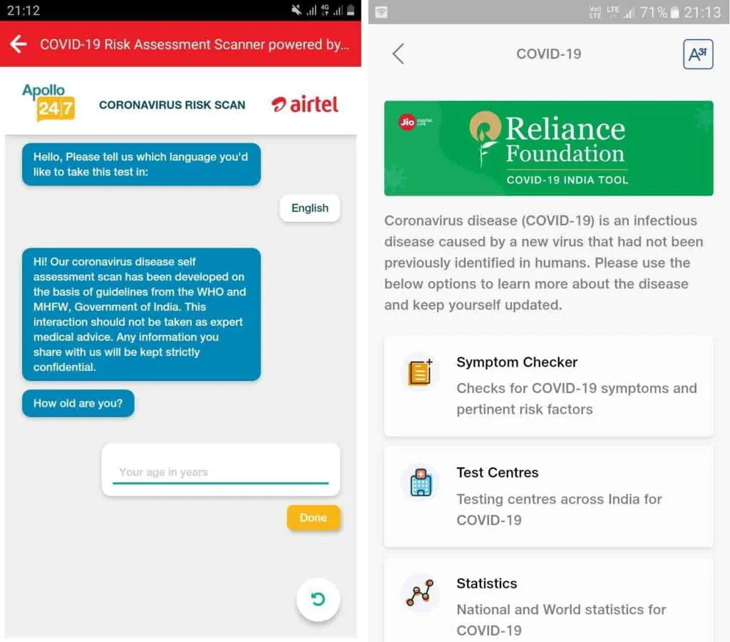 Airtel-Jio-coronavirus-symptom-checker-tool