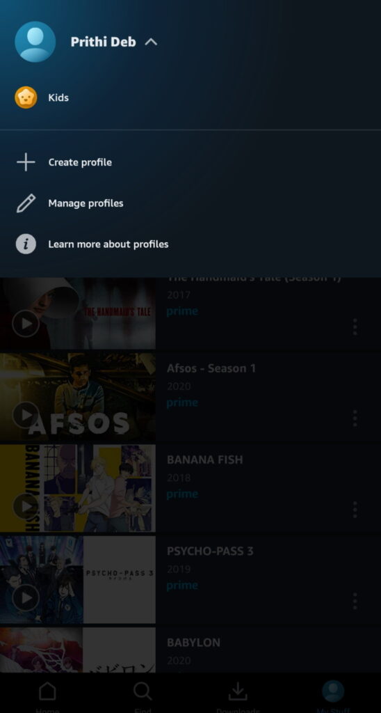 Amazon Prime Video Profiles