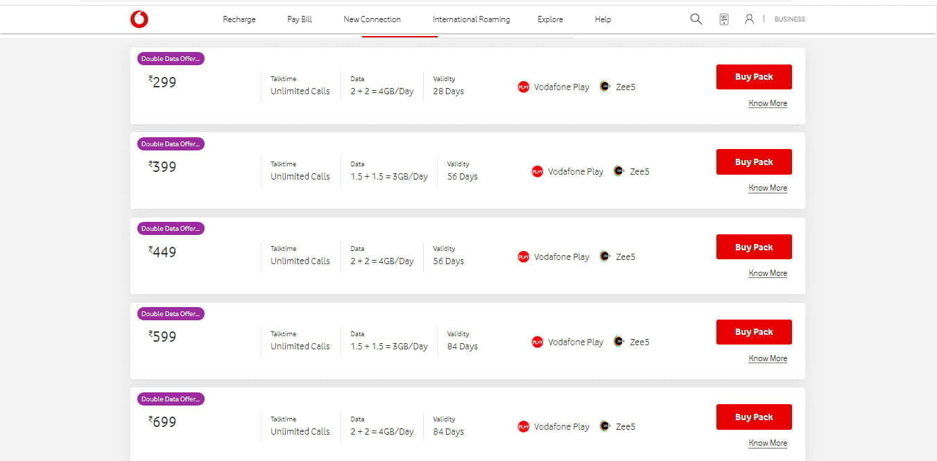 Vodafone Idea Launches Double Data Offer On Rs 299, Rs 449, And Rs 699 ...