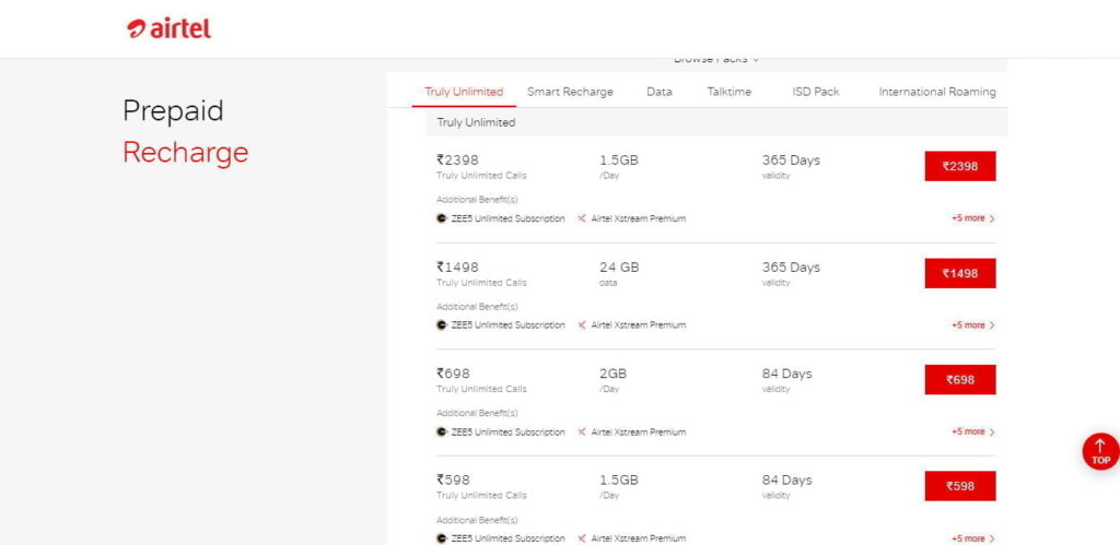 Airtel Prepaid Plans over Rs 149 now offering Zee5 Premium free of cost