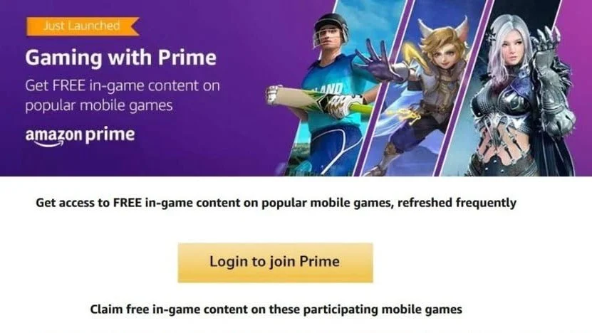 Prime Gaming now available in India, offering in-game