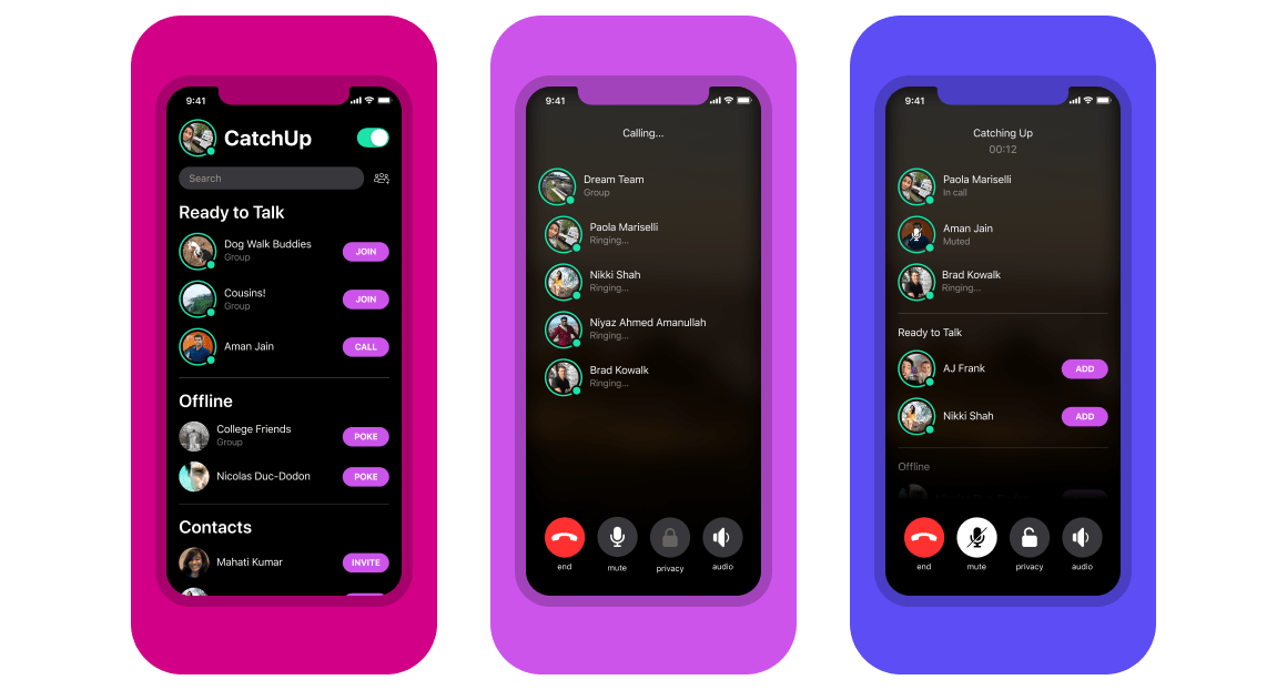 Facebook launches CatchUp app that lets users make voice-only group calls with up to 8 participants