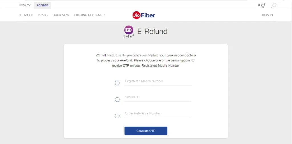 Jio sets up portal for JioFiber E-Refund