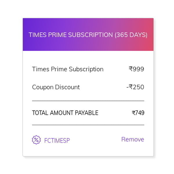 Here is how you can get Times Prime 1 year subscription at an effective price of Rs 150 today