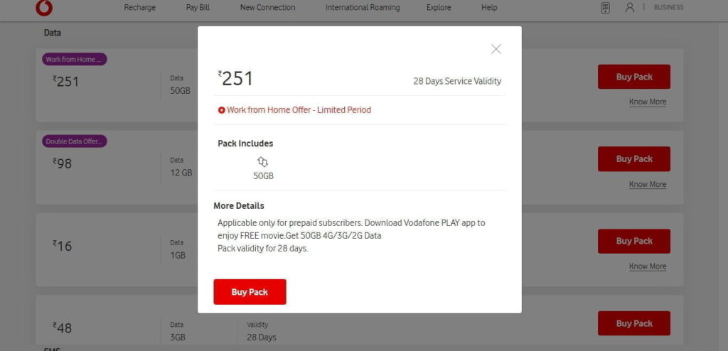 Vodafone Idea launches Rs 251 Work From Home Pack with standalone validity of 28 Days