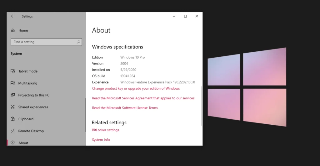 Windows-10-version-2004-about-page