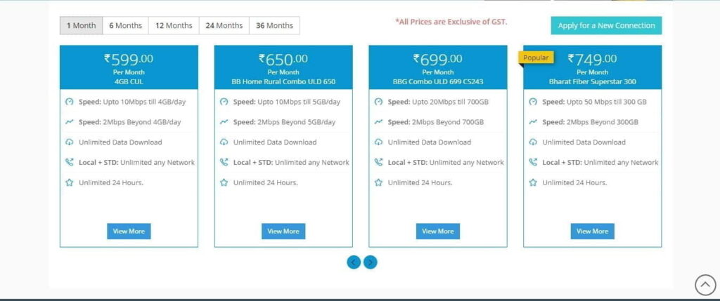 BSNL delists 100 GB CUL Rs 499 FTTH plan 