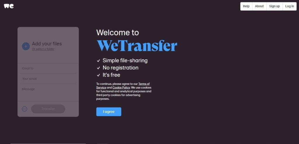 WeTransfer-website