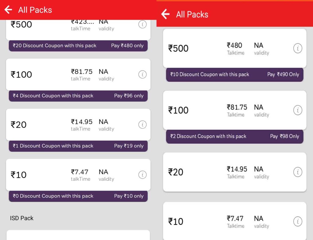 Discount modified on certain plans under Airtel Superhero