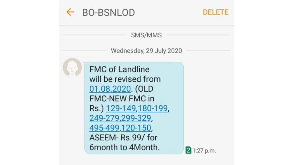 BSNL to revise FMC of landline from 1st August