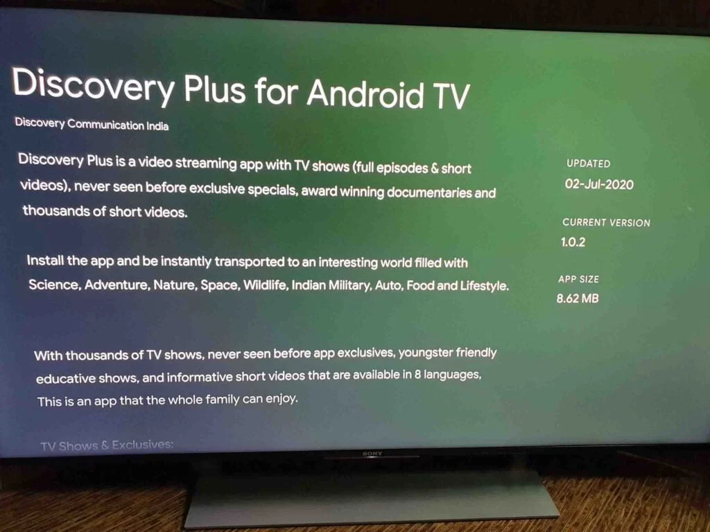 Discovery Plus now available for Android TV