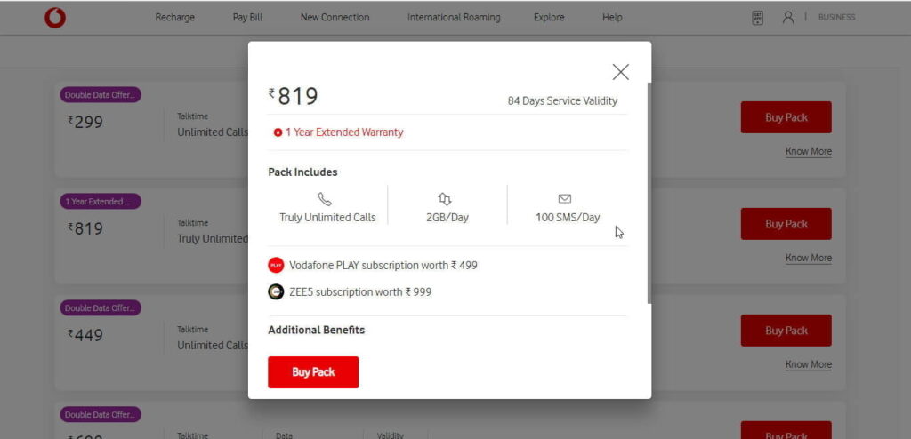 Vodafone Idea launches Rs 819 prepaid plan with 1 year extended warranty