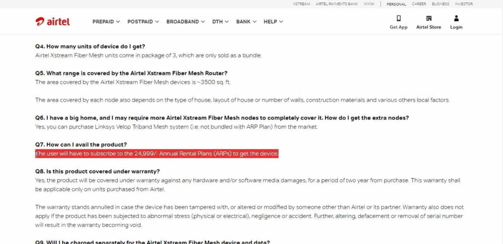 Airtel Xstream Fiber Mesh to available for those on ARPs of Rs 24,999 and above