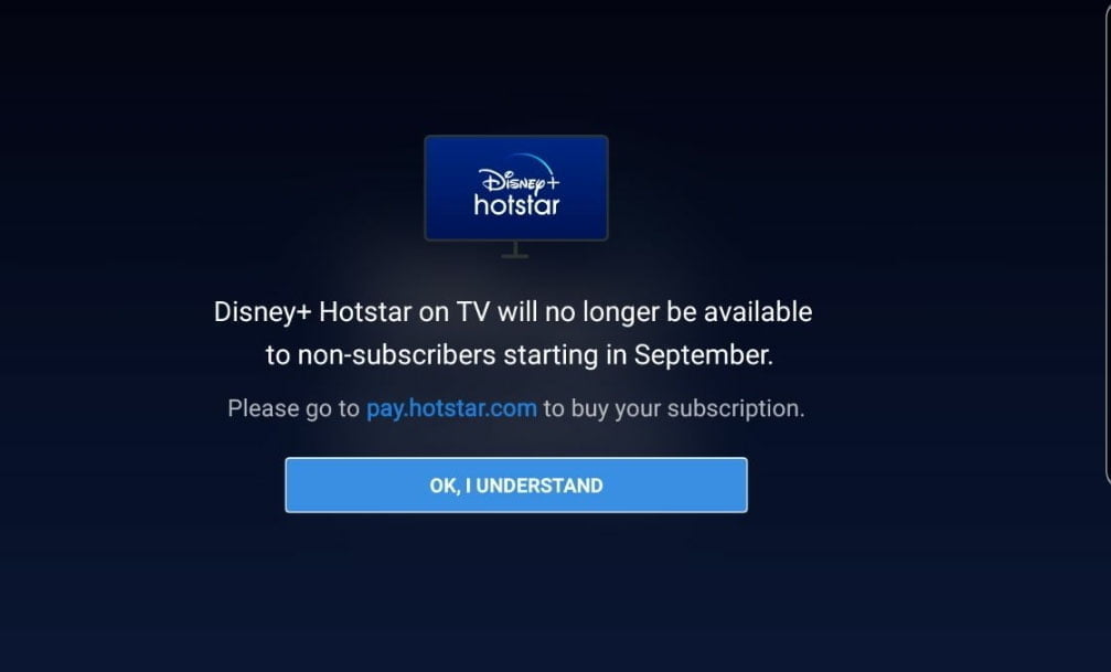 Disney Hotstar TV Subscription