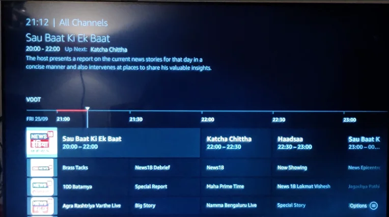 Fire TV Live Channel Guide