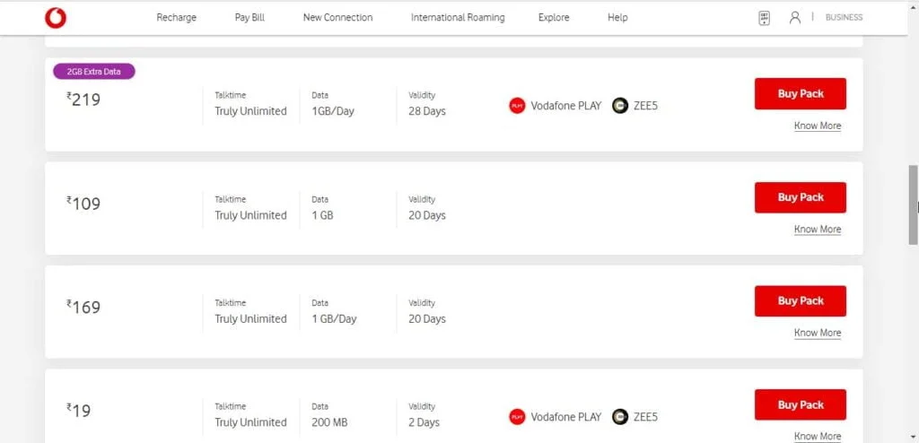 Vodafone Idea takes Rs 109 and Rs 169 prepaid plans pan India without any additional OTT subscription