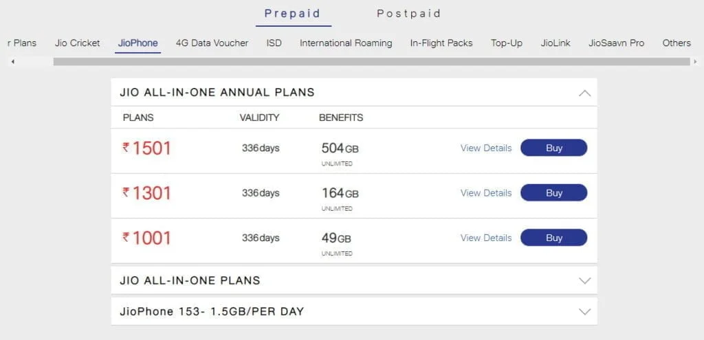 Jio launches three new JioPhone All-in-One Annual Plans for JioPhone customers