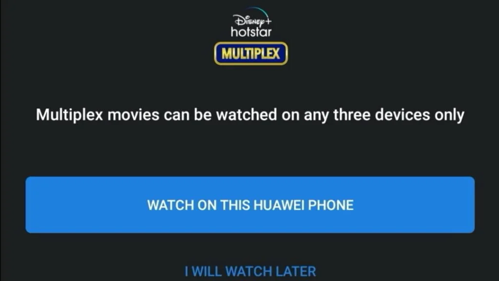 Multiplex Restrictions Hotstar