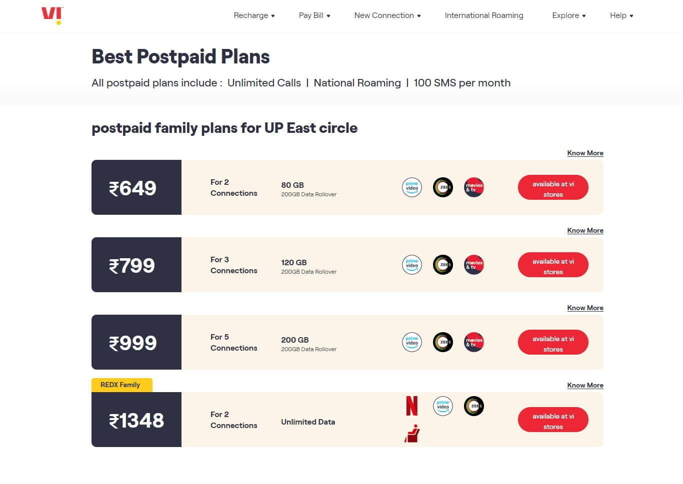 Vi's REDX Family Postpaid Plan now available at Rs 1348