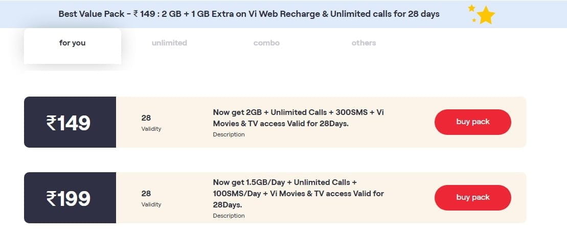 Vi offers Rs 50 off on Rs 249 prepaid plan for select customers