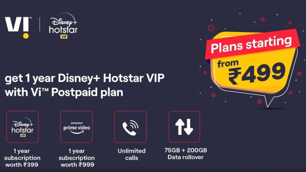 VIL DISNEY+ HOTSTAR BUNDLED RECHARGE PACKS (2)