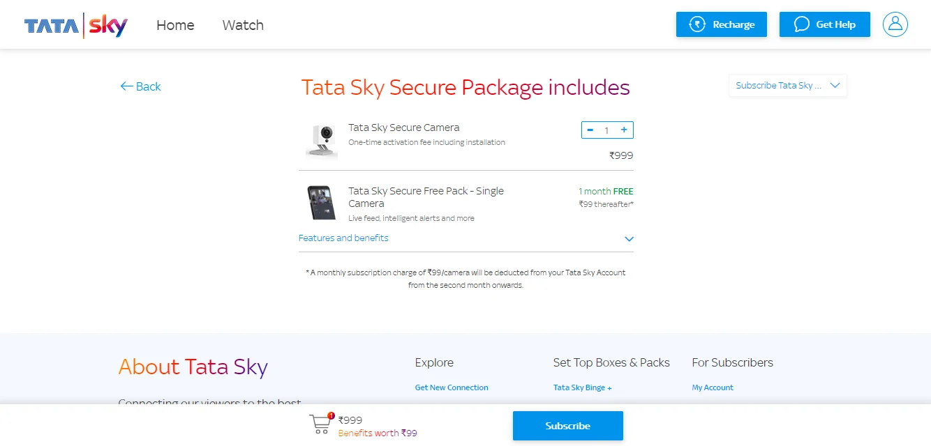 Tata Sky Secure Plans