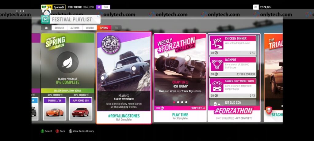 Forza Horizon 4 on Xbox Cloud Gaming