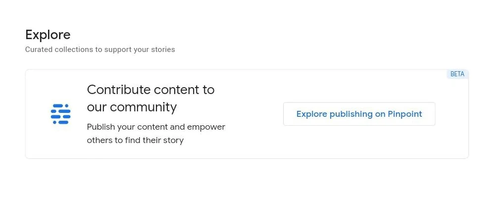 Pinpoint from Google to release beta program for publishing content
