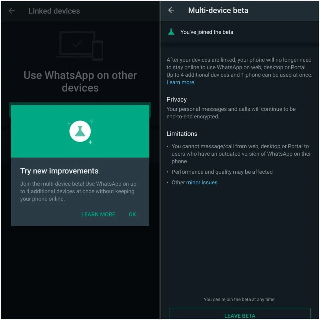 WhatsApp Multi-device beta now open to non-beta users