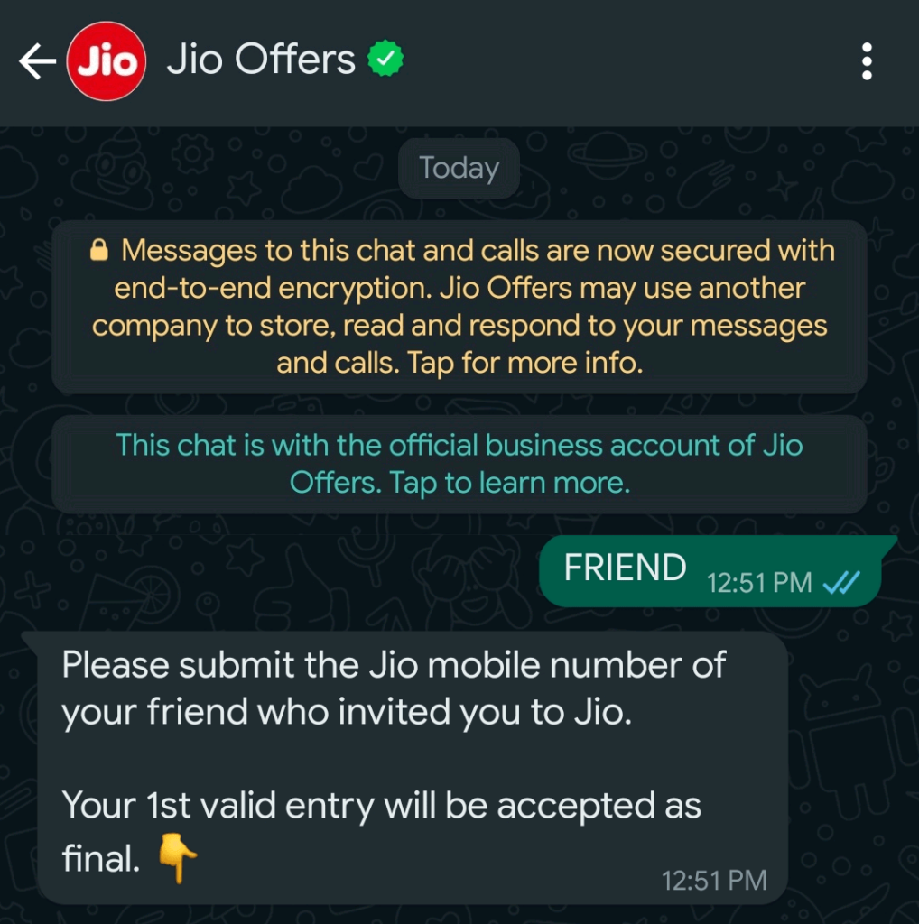 Jio referral