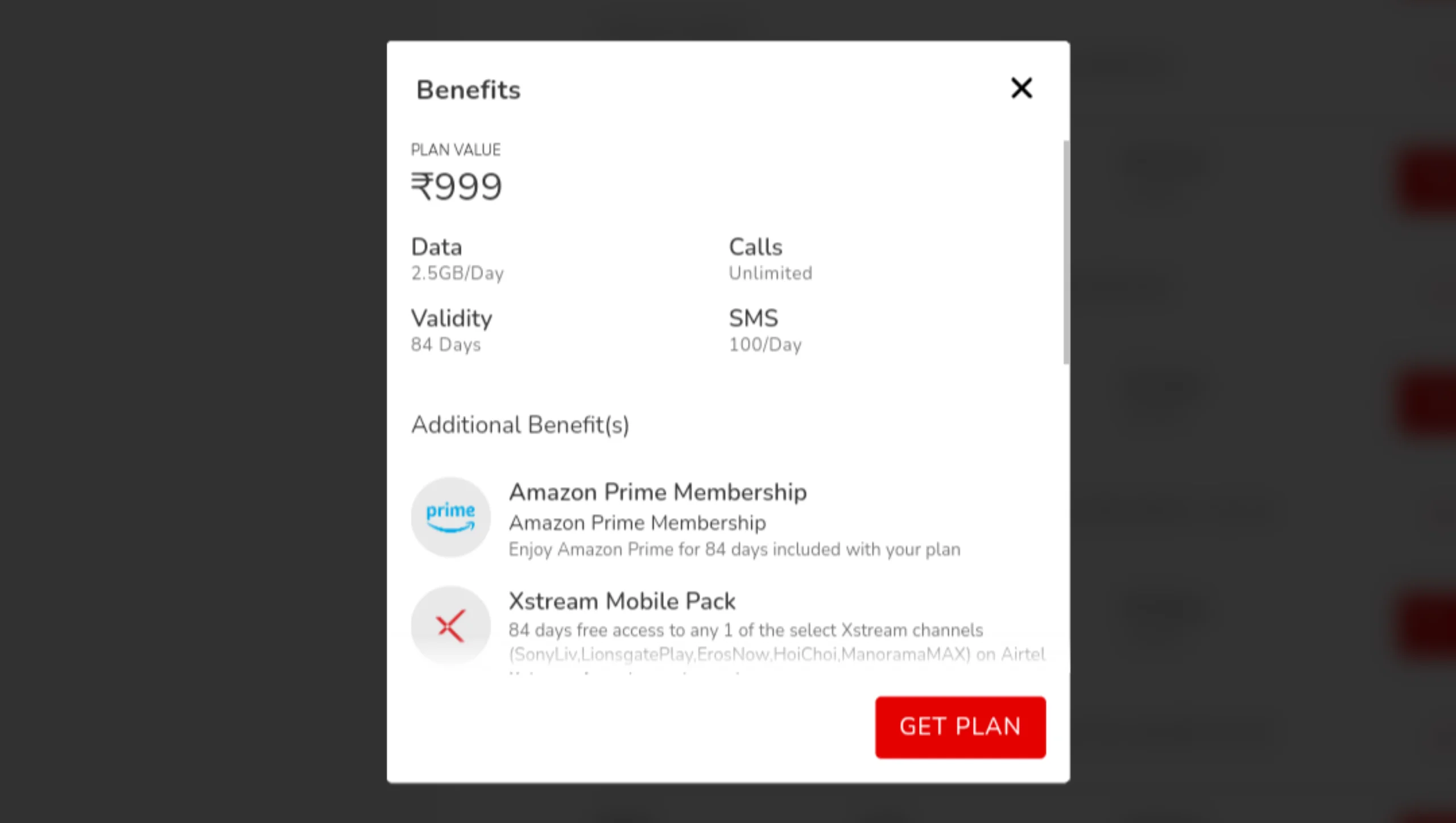 Airtel Rs 999 prepaid