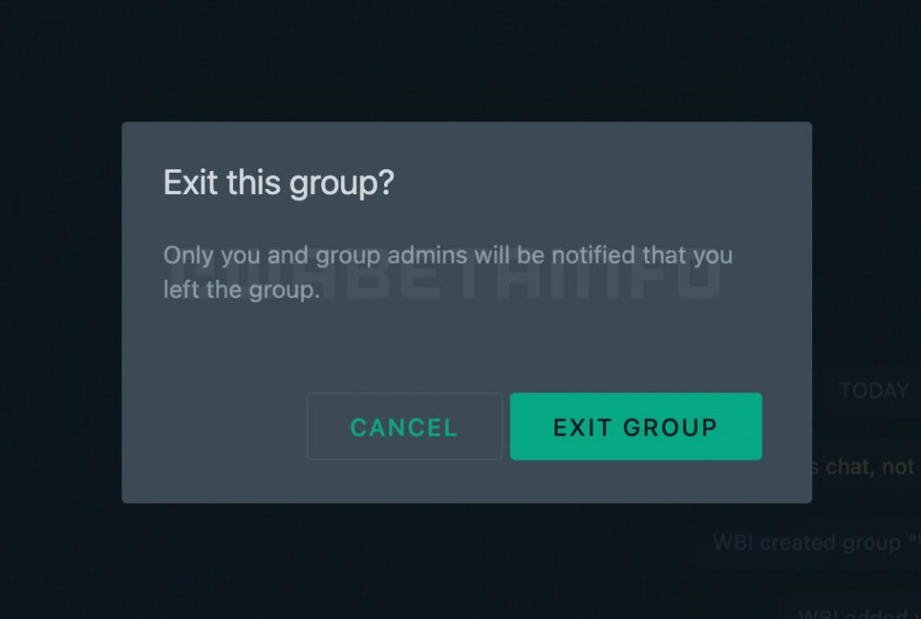 WhatsApp silently leave GROUP