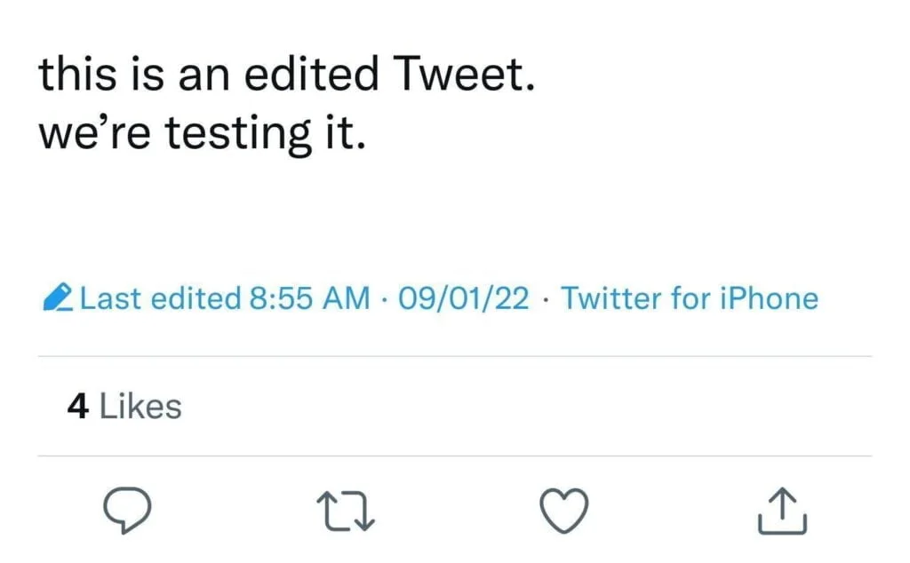 Twitter Edit Tweet feature