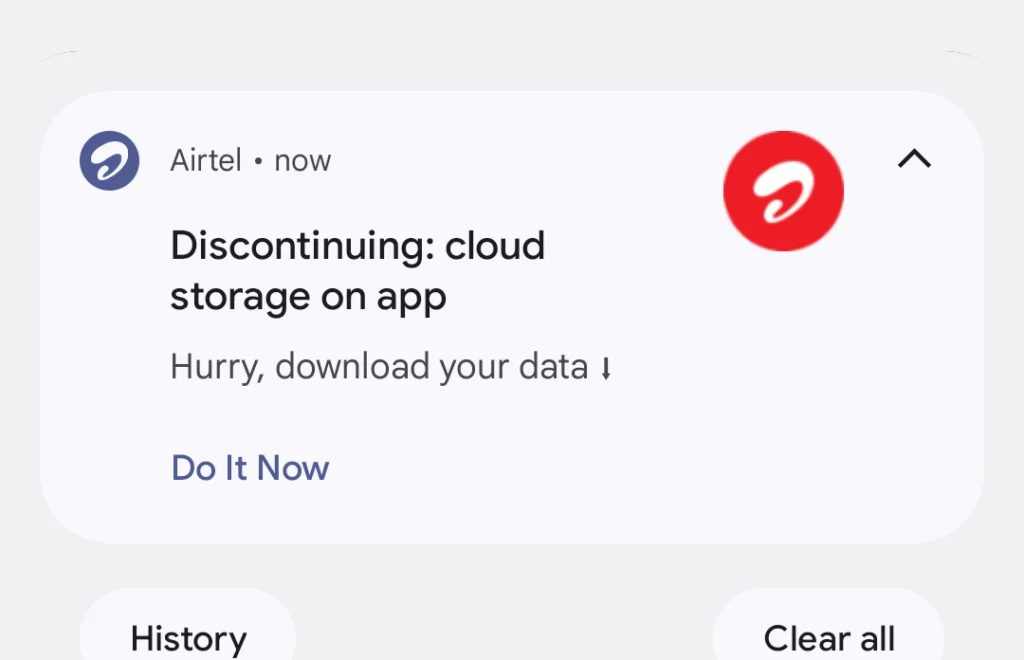 Airtel Cloud discontinued