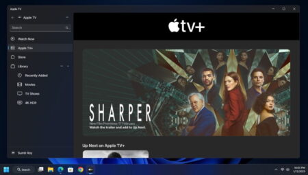 Apple TV app on Windows 11
