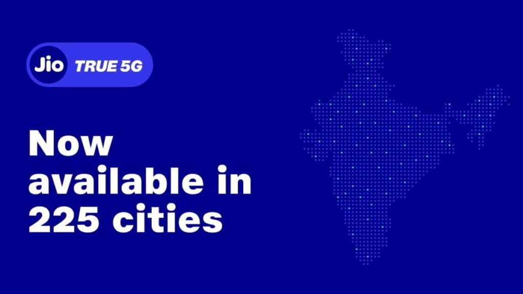 Jio True 5G in 225 cities