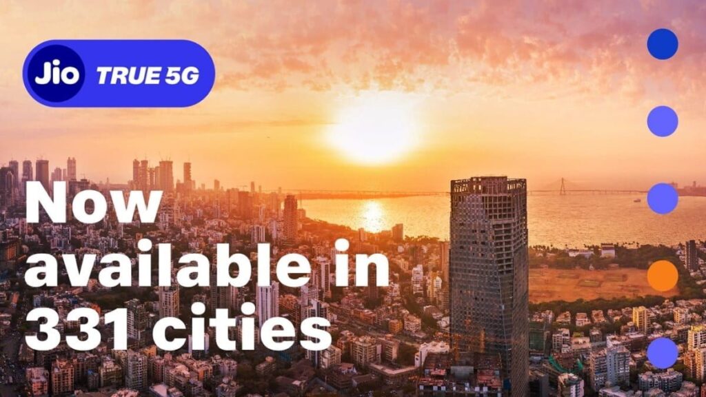 Reliance Jio True 5G services in 331 cities