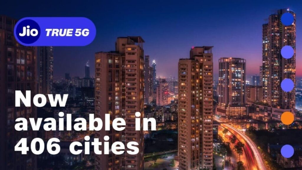 Reliance Jio True 5G services in 406 cities
