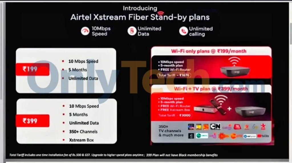 Airtel Xstream Standby plan