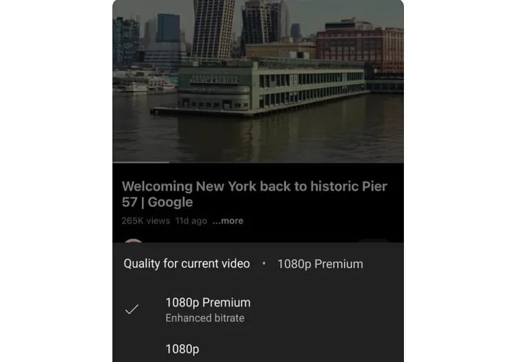 Enhanced bitrate YouTube Premium