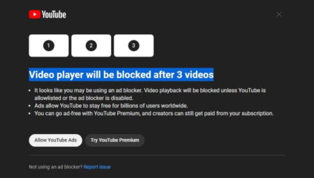YouTube pop-up notification ad-blocker