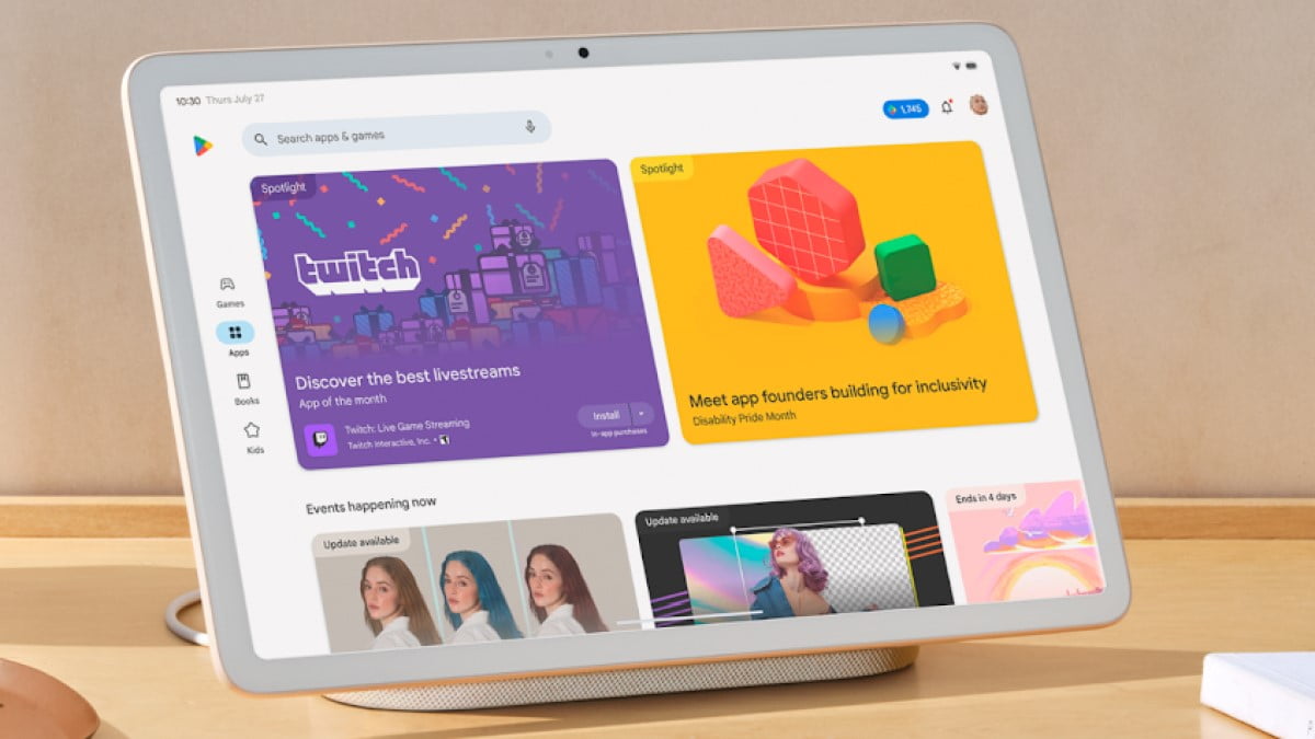 Google Play Store redesign large screen featured