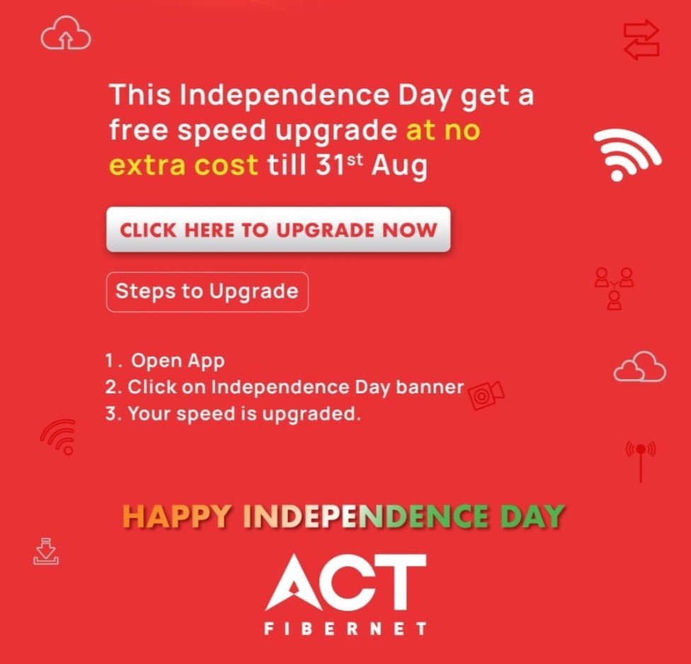 ACT Fibernet Independence Day 2023 offer