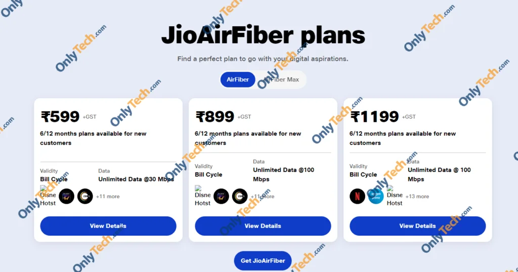 Jio AirFiber Plans