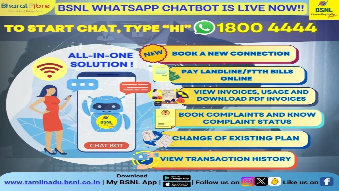 BSNL WhatsApp Chatbot feature