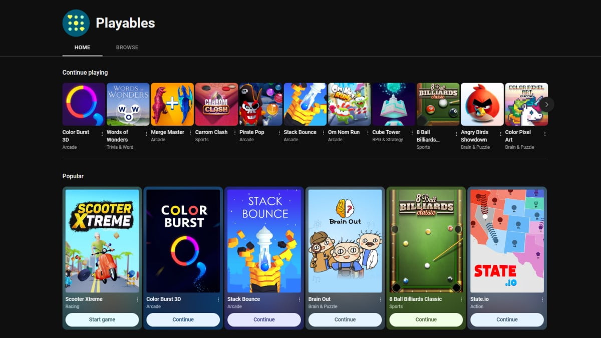 Playables is now rolling out for Premium subscribers