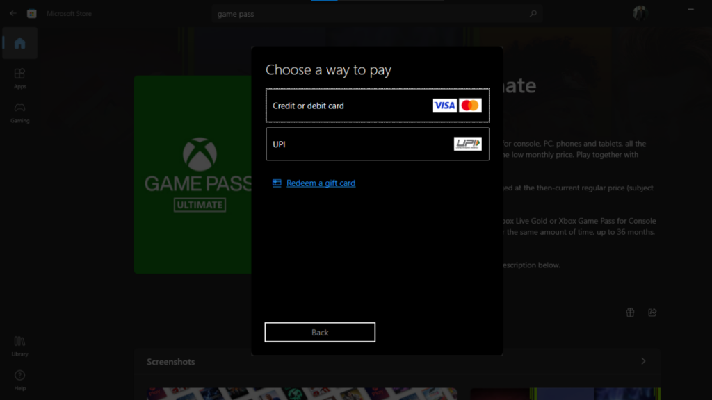 Microsoft Store UPI Payment on Windows_1